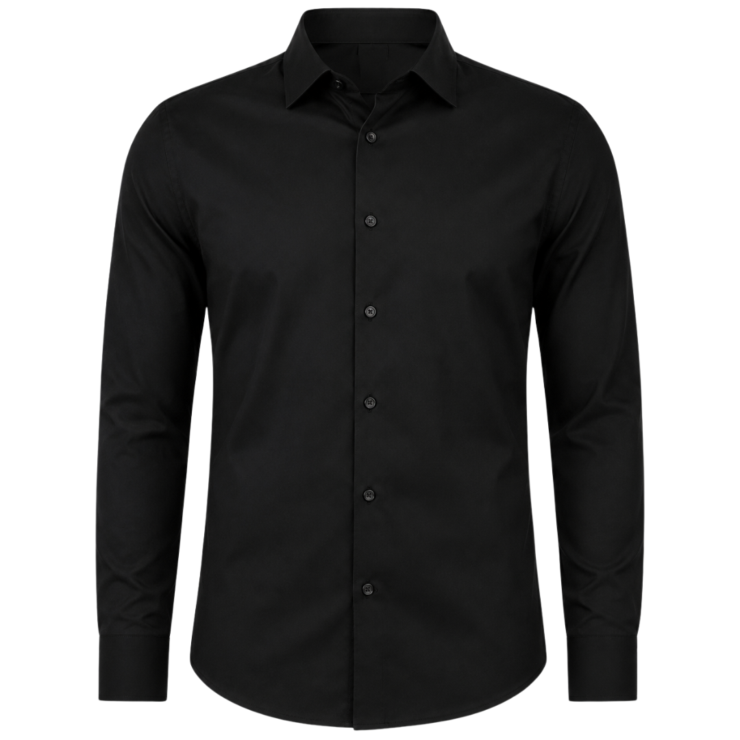 Premium Tailored Cotton Dress Shirt – Black | Lidian Viintake