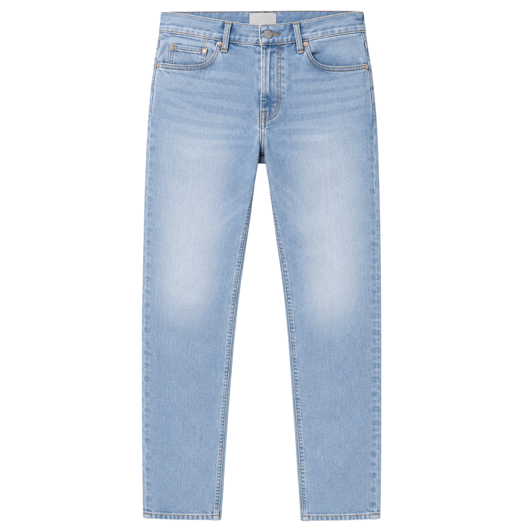Premium Straight-Fit Denim Jeans – Light Blue | Lidian Viintake