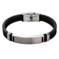 Stainless Steel & Suede Bracelet – Black | Lidian Viintake