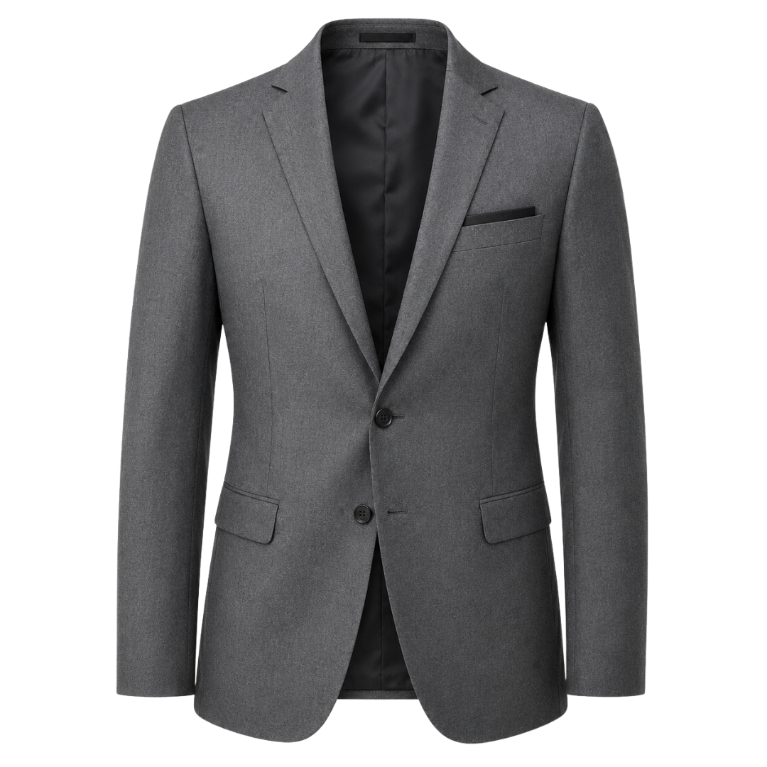 Tailored Wool-Blend Blazer – Charcoal Grey | Lidian Viintake